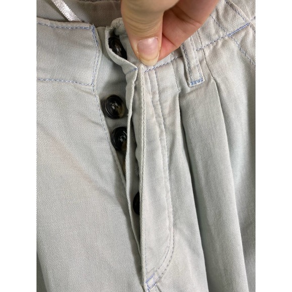 Free People Equinox Wide Leg Denim Trouser NWT Size 4 Pale Blue Gray button fly - Picture 6 of 12